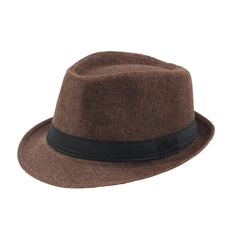 New Spring Summer Retro Men's Hats Fedoras Classic Simple Hat Vintage Short Brim Warm Fedora Hat Belt Design Elegant Summer Sun Hat For Men Summer Accessories UV Protection 58cm