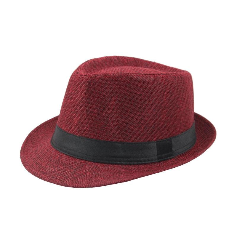 New Spring Summer Retro Men's Hats Fedoras Classic Simple Hat Vintage Short Brim Warm Fedora Hat Belt Design Elegant Summer Sun Hat For Men Summer Accessories UV Protection 58cm