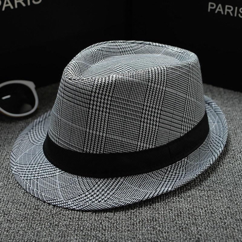 New Spring Summer Retro Men's Hats Fedoras Classic Simple Hat Vintage Short Brim Warm Fedora Hat Belt Design Elegant Summer Sun Hat For Men Summer Accessories UV Protection 58cm