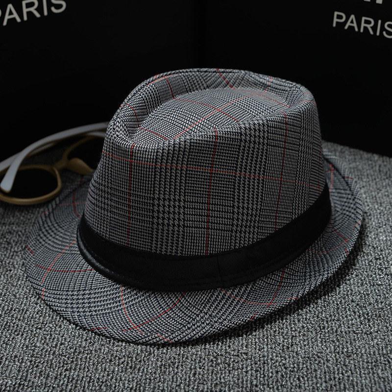 New Spring Summer Retro Men's Hats Fedoras Classic Simple Hat Vintage Short Brim Warm Fedora Hat Belt Design Elegant Summer Sun Hat For Men Summer Accessories UV Protection 58cm