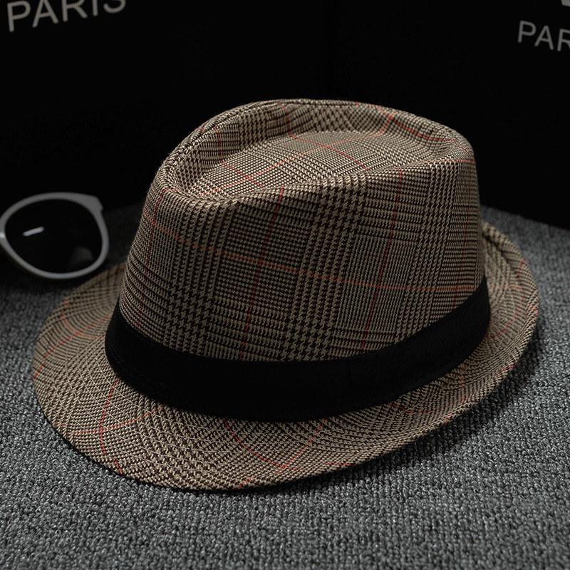New Spring Summer Retro Men's Hats Fedoras Classic Simple Hat Vintage Short Brim Warm Fedora Hat Belt Design Elegant Summer Sun Hat For Men Summer Accessories UV Protection 58cm