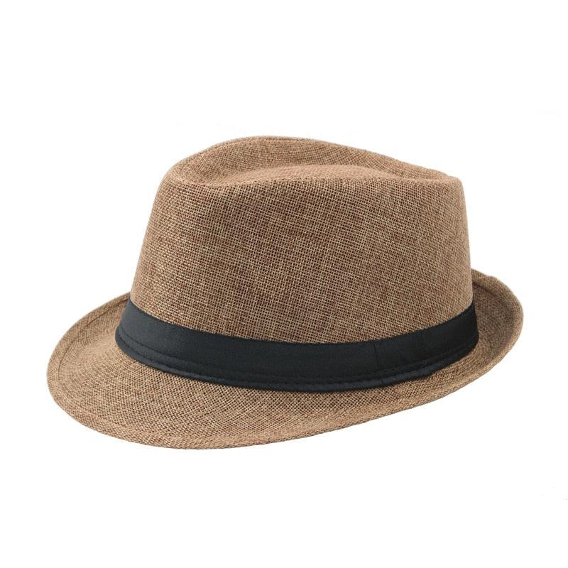 New Spring Summer Retro Men's Hats Fedoras Classic Simple Hat Vintage Short Brim Warm Fedora Hat Belt Design Elegant Summer Sun Hat For Men Summer Accessories UV Protection 58cm