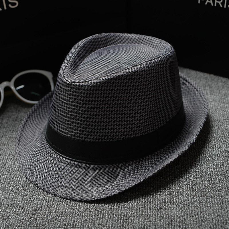 New Spring Summer Retro Men's Hats Fedoras Classic Simple Hat Vintage Short Brim Warm Fedora Hat Belt Design Elegant Summer Sun Hat For Men Summer Accessories UV Protection 58cm
