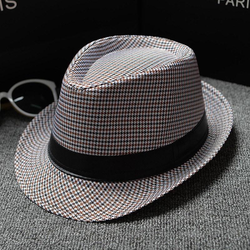 New Spring Summer Retro Men's Hats Fedoras Classic Simple Hat Vintage Short Brim Warm Fedora Hat Belt Design Elegant Summer Sun Hat For Men Summer Accessories UV Protection 58cm
