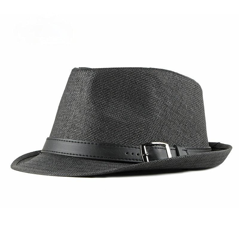 New Spring Summer Retro Men's Hats Fedoras Classic Simple Hat Vintage Short Brim Warm Fedora Hat Belt Design Elegant Summer Sun Hat For Men Summer Accessories UV Protection 58cm