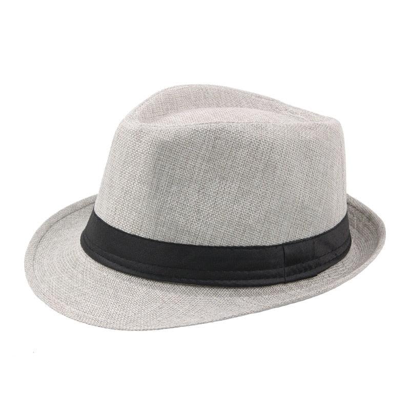 New Spring Summer Retro Men's Hats Fedoras Classic Simple Hat Vintage Short Brim Warm Fedora Hat Belt Design Elegant Summer Sun Hat For Men Summer Accessories UV Protection 58cm