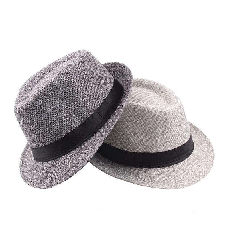 New Spring Summer Retro Men's Hats Fedoras Classic Simple Hat Vintage Short Brim Warm Fedora Hat Belt Design Elegant Summer Sun Hat For Men Summer Accessories UV Protection 58cm