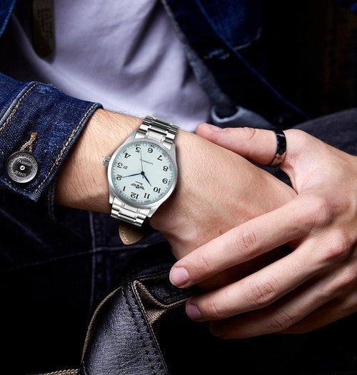 Automatic Watch — Brown Leather Strap