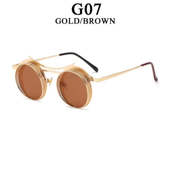 Retro Metal Round Circle Frame Sunglasses For Men New Fashionable New Round Shape Style Glasses For Women New Vintage Luxury Style Retro Sunglasses