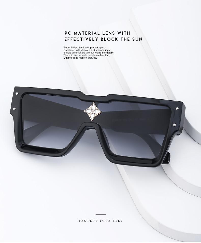 Vintage Oversized Colorful Frame Square Shape Luxury Design Sunglasses For Men Design Sunglasses For Women Oversized Square Sunglasses for Women Men