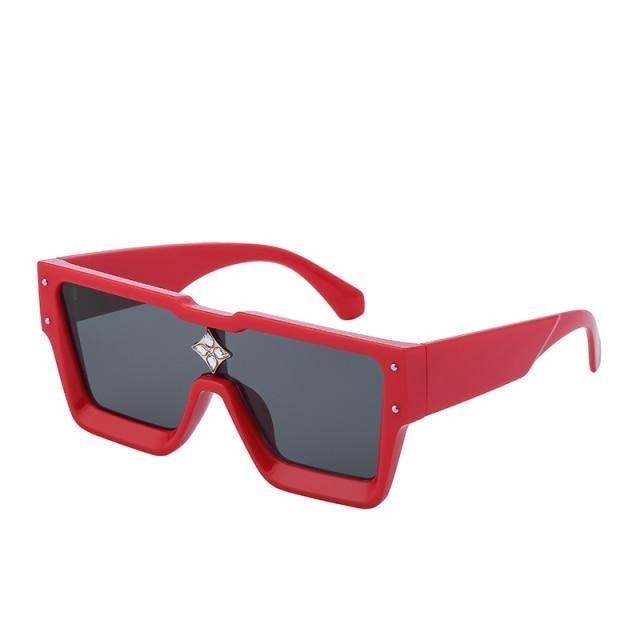 Vintage Oversized Colorful Frame Square Shape Luxury Design Sunglasses For Men Design Sunglasses For Women Oversized Square Sunglasses for Women Men