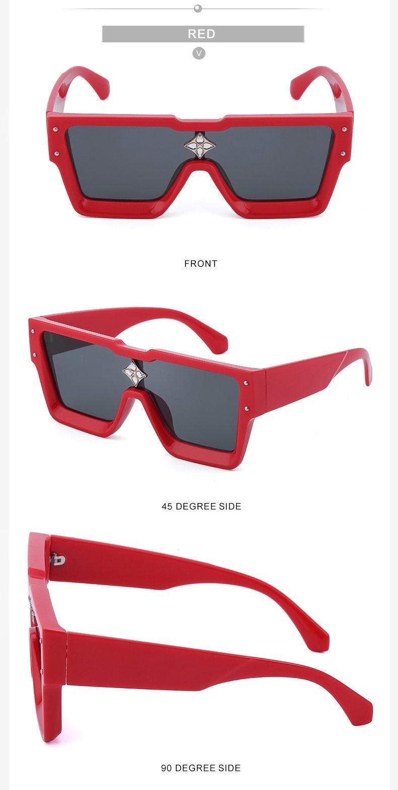 Vintage Oversized Colorful Frame Square Shape Luxury Design Sunglasses For Men Design Sunglasses For Women Oversized Square Sunglasses for Women Men
