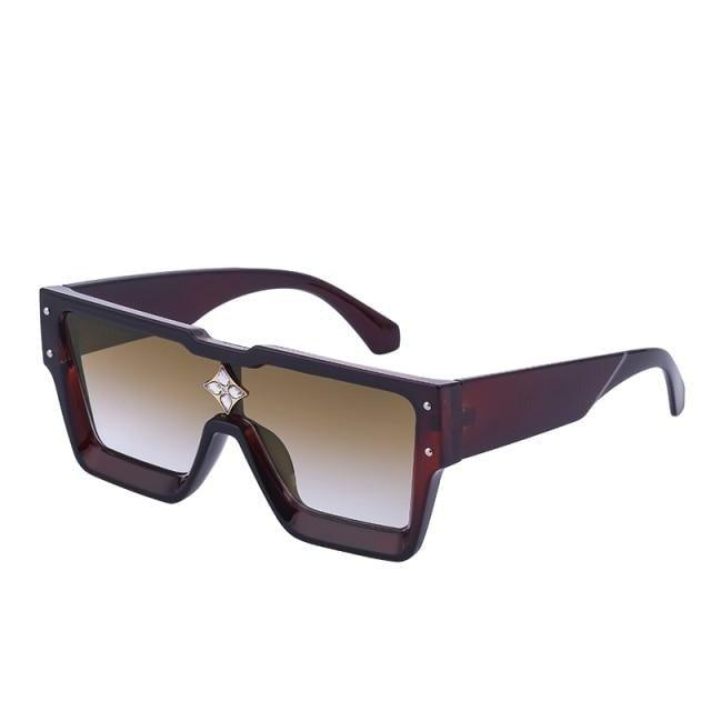 Vintage Oversized Colorful Frame Square Shape Luxury Design Sunglasses For Men Design Sunglasses For Women Oversized Square Sunglasses for Women Men