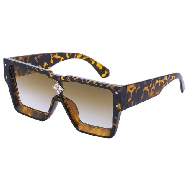 Vintage Oversized Colorful Frame Square Shape Luxury Design Sunglasses For Men Design Sunglasses For Women Oversized Square Sunglasses for Women Men