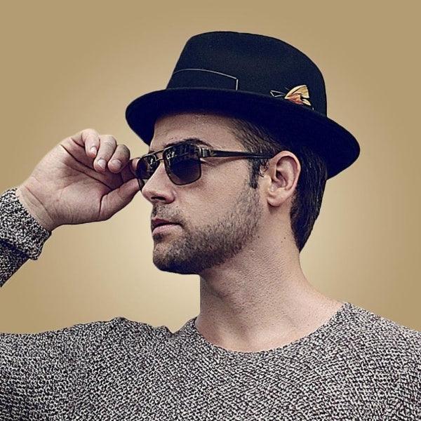 Vintage Pork Pie Hat Men Short Brim Cotton Pork Pie Hat Men's Porkpie Hats Flat Top Fedora Black Hat Mans Simple Gentlemen Party Hat Classic Design Soft Light Weight Hat Dress Hat Sun Hat