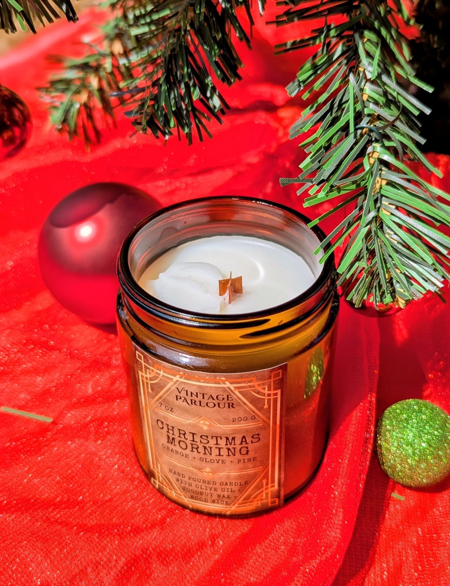 Vintage Wooden Wick Candle – Art Deco 1920s Inspired Scented Candle Gift