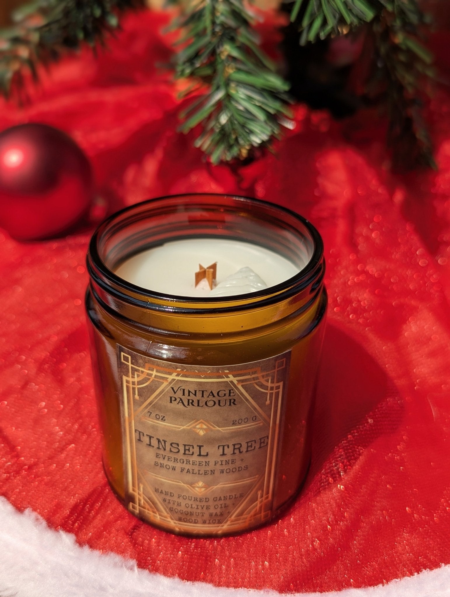 Vintage Wooden Wick Candle – Art Deco 1920s Inspired Scented Candle Gift