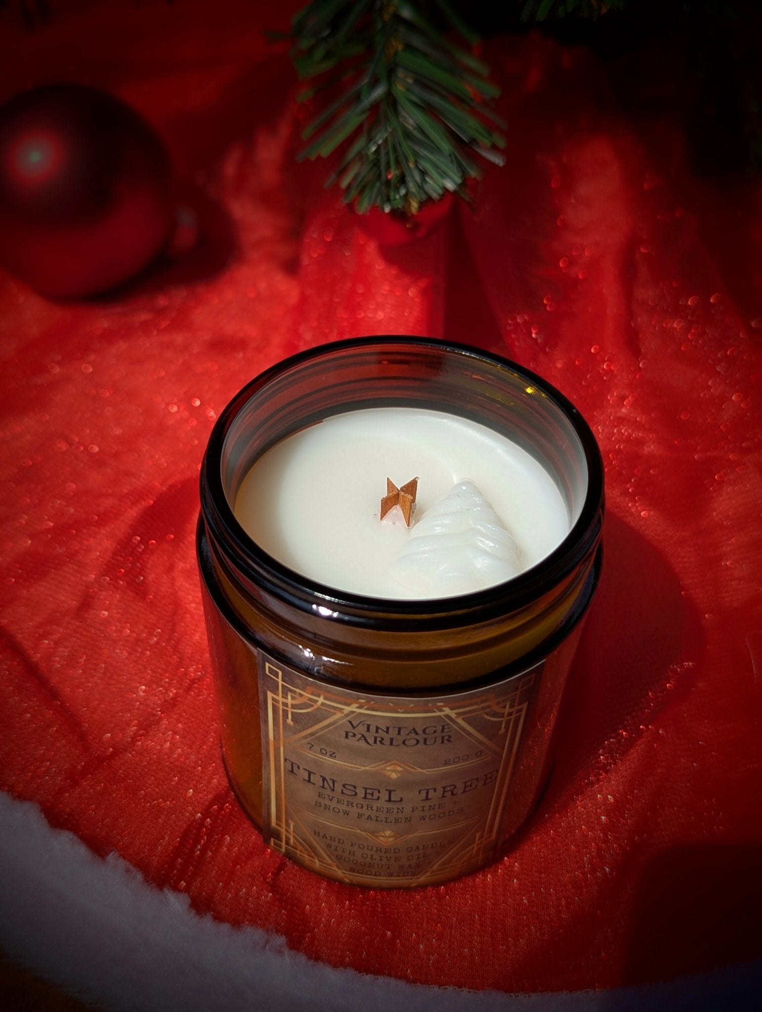 Vintage Wooden Wick Candle – Art Deco 1920s Inspired Scented Candle Gift